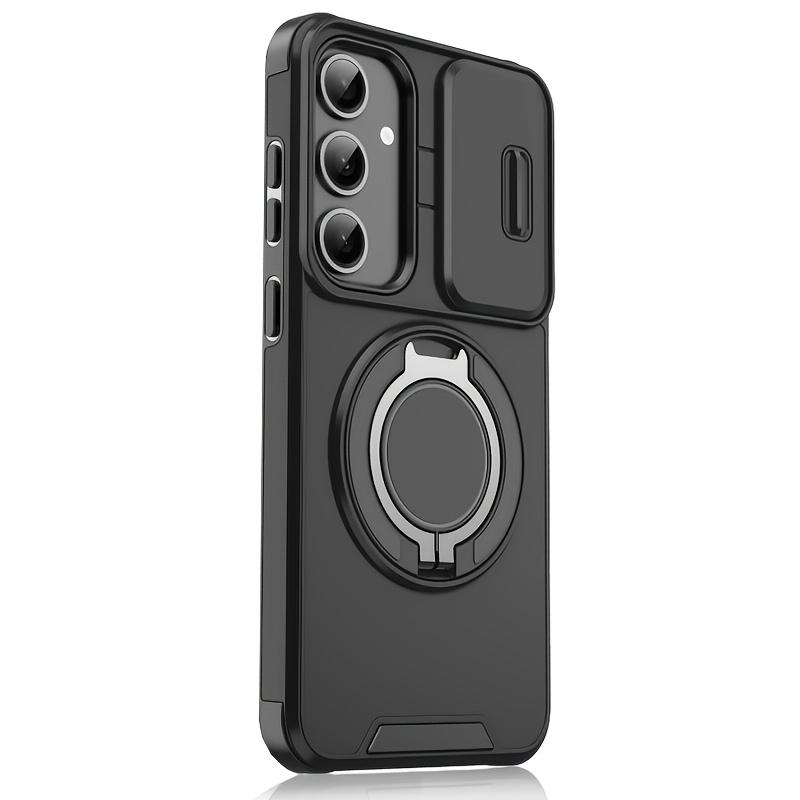 For Magsafe Holder Armor Phone Case for Samsung Galaxy S26 S24 FE S25 Edge S23 Plus S22 S21 Ultra Slide Camera Shockproof Cover