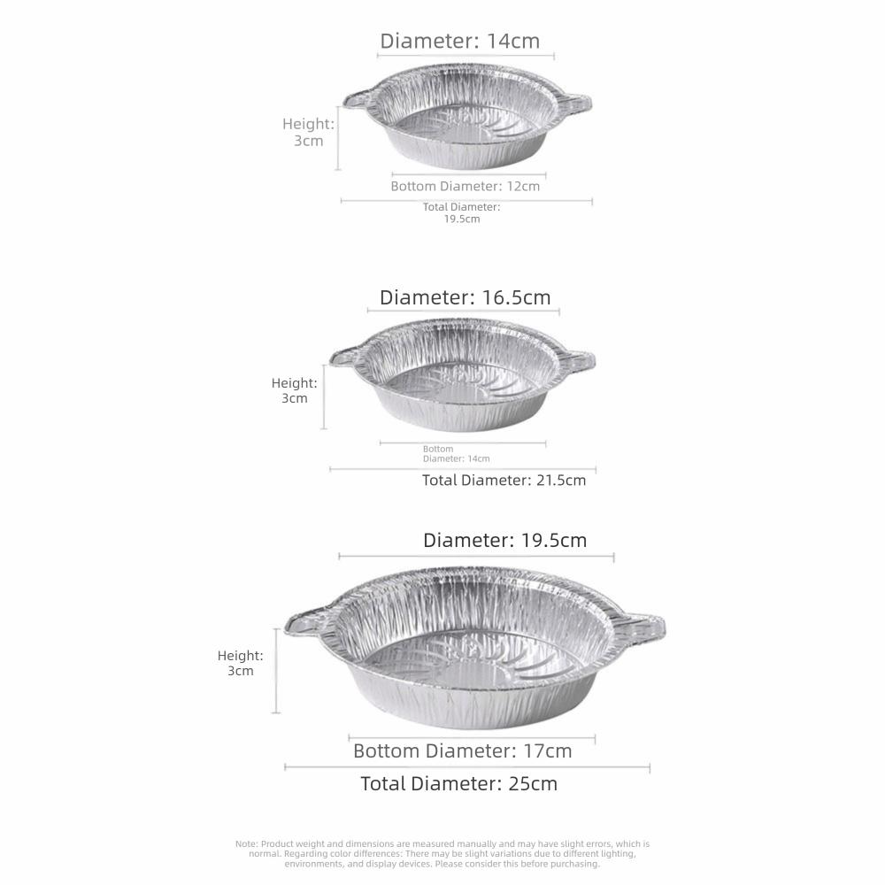 Round Foil Baking Pans with Double Handles Air Fryer Liners Pizza Base Liners Air Fryer Cooking