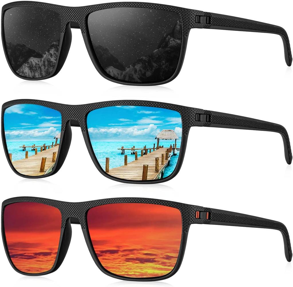 3pcs Polarized Cycling Sunglasses for Men Lightweight Classic Fashion Sports Sun Glasses Women Driving Fishing Shades Eyewear