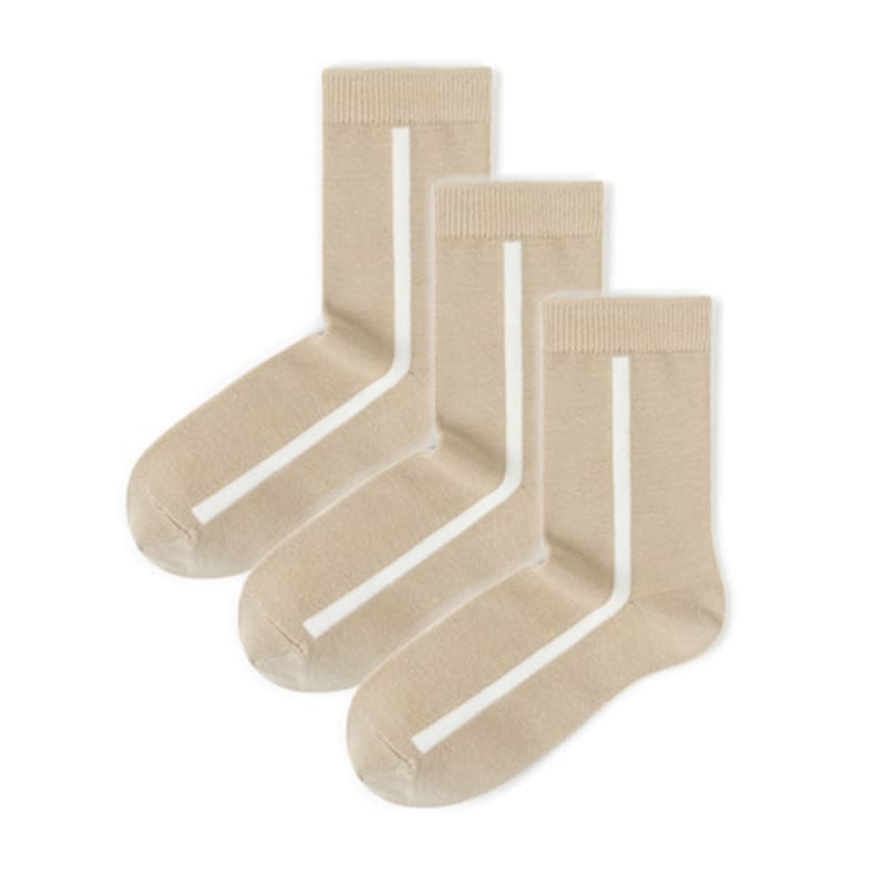 Abiruz Women's Socks WBT-35 Beige 3-Piece Set
