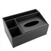 Desktop Leather Tissue Box and Remote Organizer