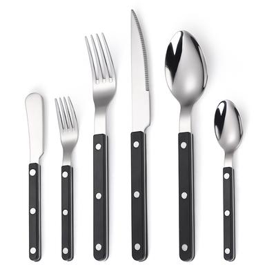 304 Stainless Steel Tableware Set Western Knife  Fork  Spoon  Steak Knife  Three-nail Clip Handle YSH-20-6PS