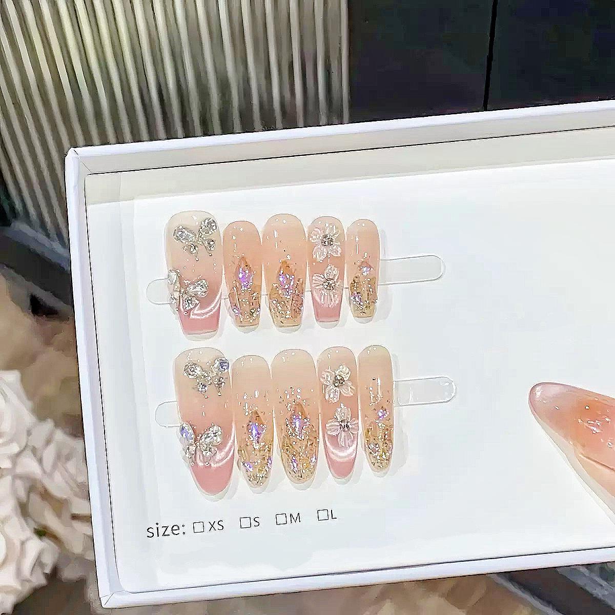 

Ручной работы стразы и бабочки кошачий глаз глиттер наклейки для нейл-арта