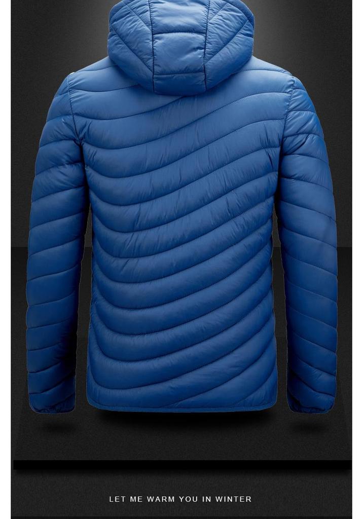 Men's Hooded Lightweight Cotton Jacket - Detachable Plus Size Casual Outerwear for Autumn/Winter