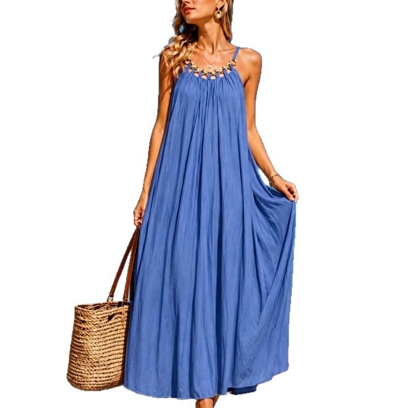 Europe, America, Amazon Cross-border Foreign Trade Suspender Skirt 2026 New Large Size Women's French Dress Women's Summer Dress