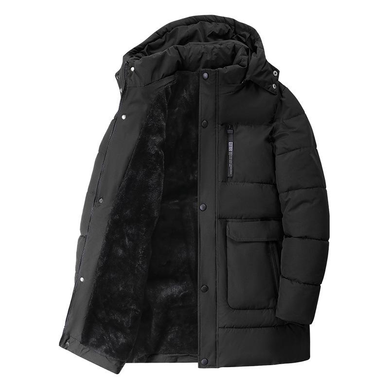New Men's Winter Coat Outdoor Casual Sports Windproof Hooded Thick Warm Winter Clothing Long Coat Cotton Jacket Male Parka