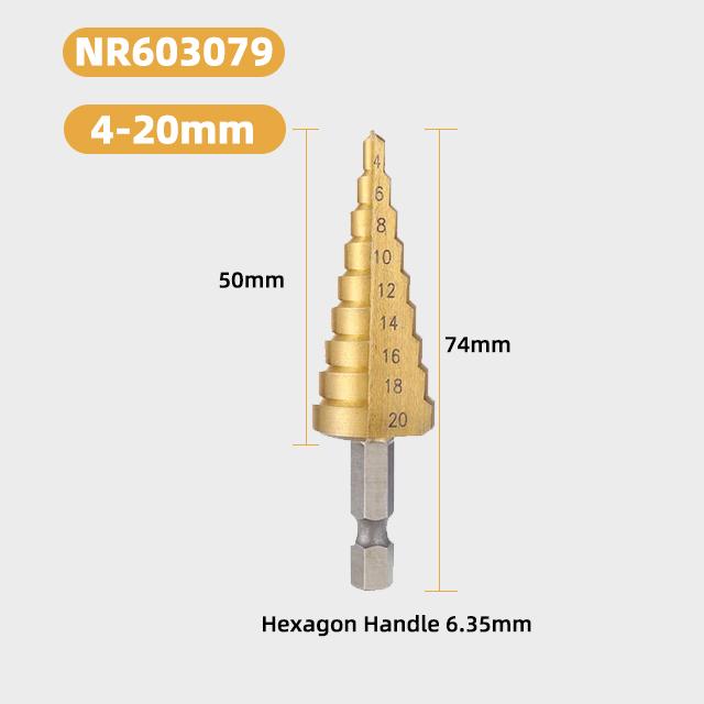 3pcs 3-12mm4-12mm 4-20mm 4-32mm Straight Groove Step Drill Bit Collection Titanium Coated Wood Metal Hole Chopper Core Drill Bit Collection
