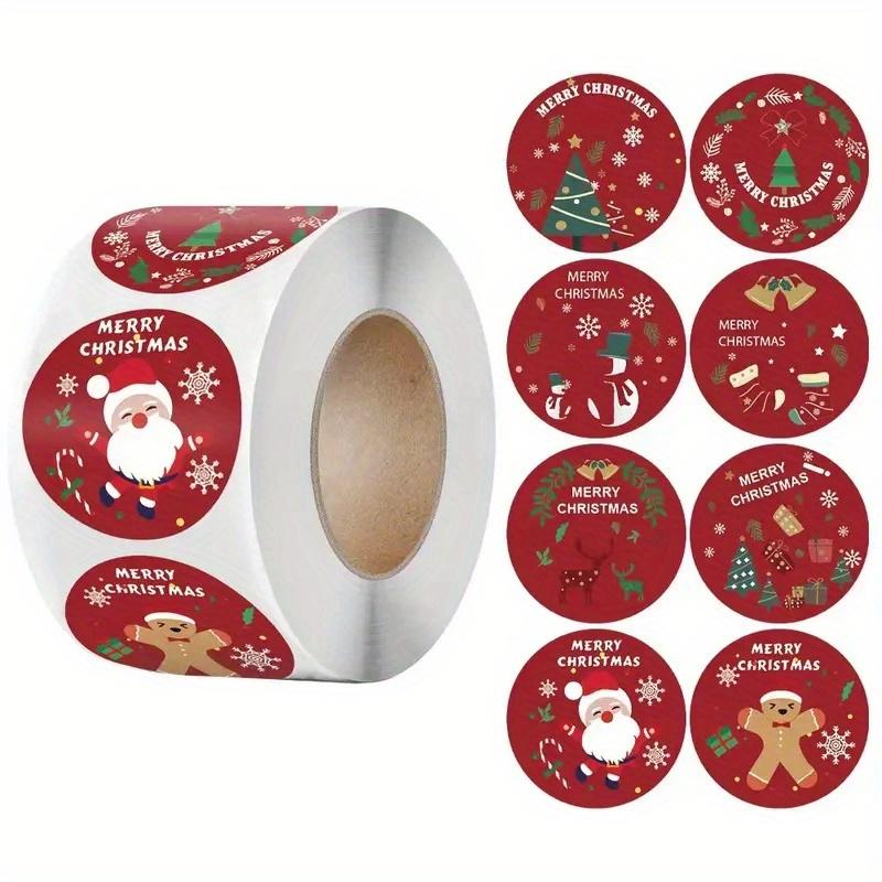 500pcs/1roll Christmas Stickers DIY Gift Packaging Baking Decoration Commodity Packaging Sealing Stickers Gifts Box Decoration