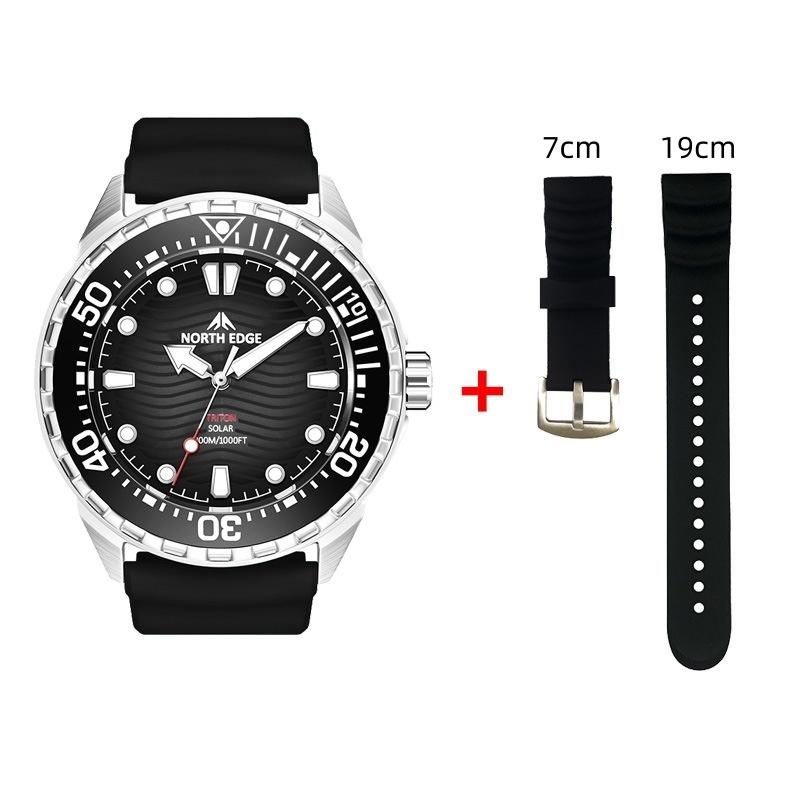 NORTH EDGE TRITON Solar Powered Dive Watch Japan MIYOTA Movt Quartz Watches For Men 316L Stainless Steel Case Waterproof 300M