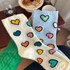 5 Pairs Girls Cartoon Love Shape Knitted Socks Spring and Summer Rare Breathable Travel Play Convenient Comfortable Casual Socks