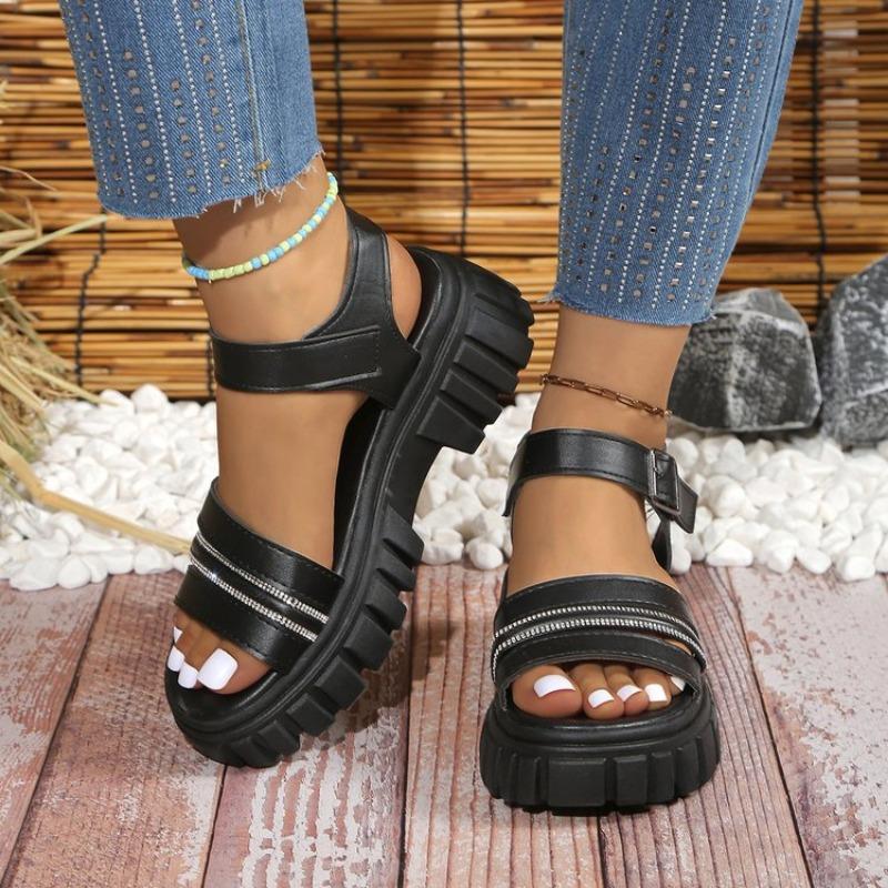 Sandales de Luxe Mode Femme Tendance 2024 Talon Femme Sandale Femme Sandalias en Offre Tenis Feminio Plateforme Sport Noir Talon