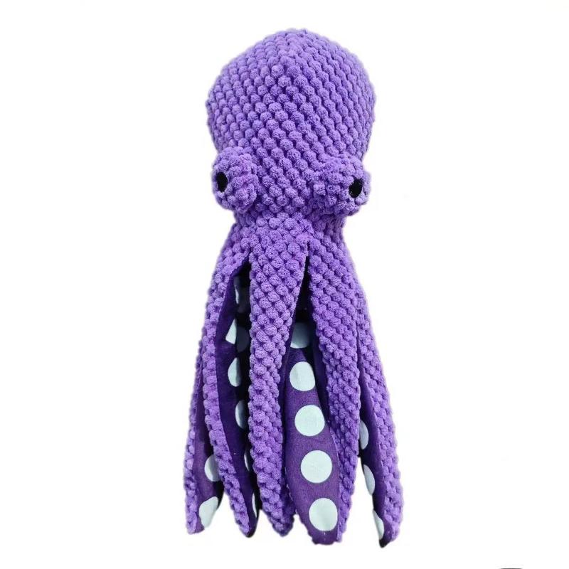 Durable Octopus Dog Chew Toy For Aggressive Chewers Squeaky Interactive Anxiety Relief Pet Toy Suitable For All Dog Breeds
