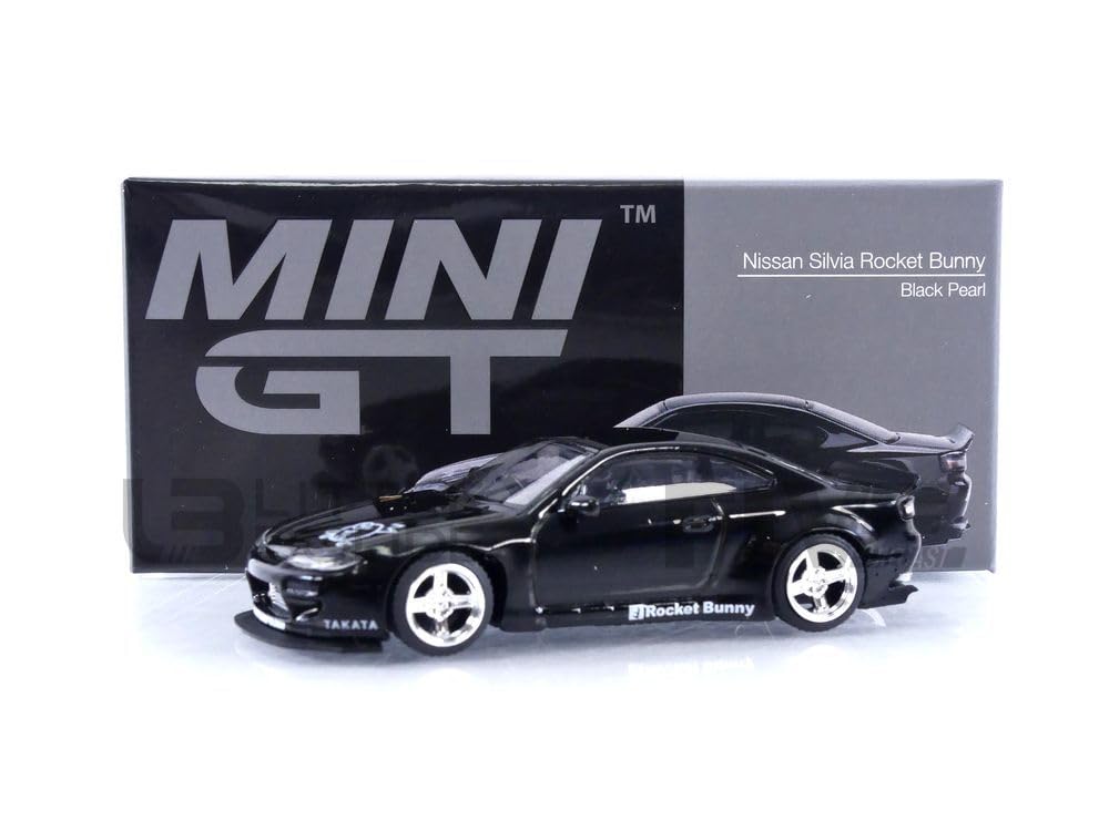 TrueScale Miniatures MINI GT Rocket Bunny Nissan Silvia Black Purple Drive Finished Model 1/64 (S15) Right-Hand