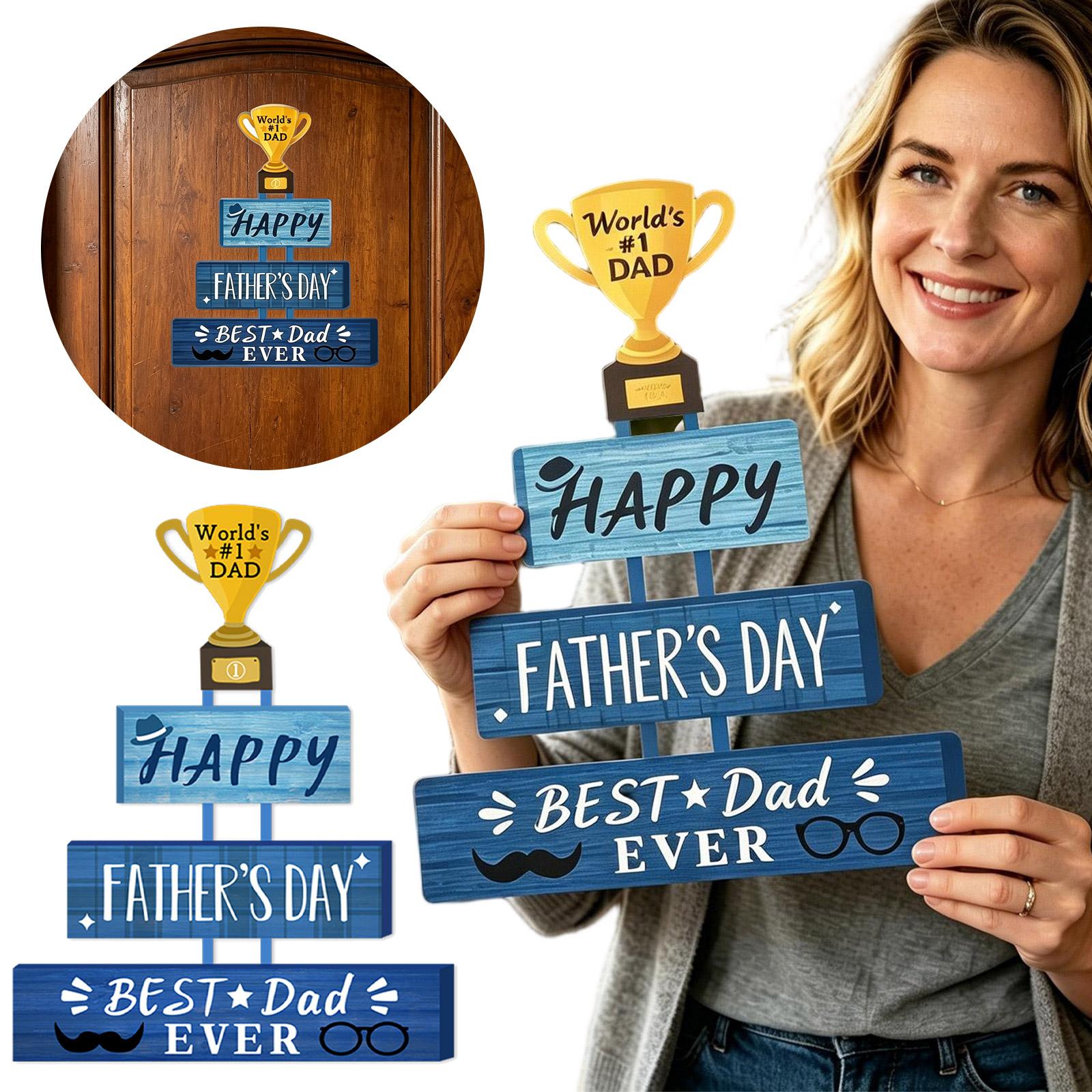 

Father s Day Party Door Hanging Decoration Paper Material with Adhesive Dots and Ribbon Suitable for Indoor Use Festive Celebration Accessory one size синий
