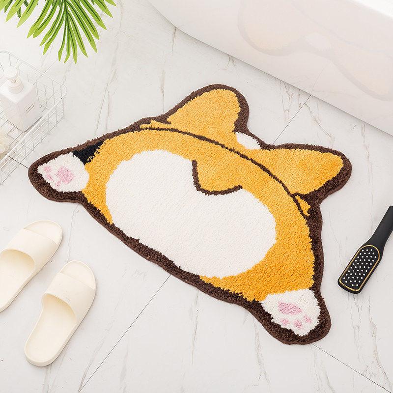 Cartoon Animal Absorbent Non-slip Mat In Bathroom Soft and Thick Foot Mat In Bedroom Door Imitation Cashmere Mat In Bathroom