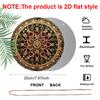 2D Flat 1pc, Vintage Gold Red Gem Mandala Floral Ornate Style, Circular Metal Wall Hanging Decor For Farmhouse Living Room Bohemian Porch Indoor