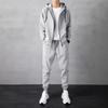 Men's Casual Sports Hoodie and Sweatpants Set - Spring/Autumn Outdoor Zipper Cardigan