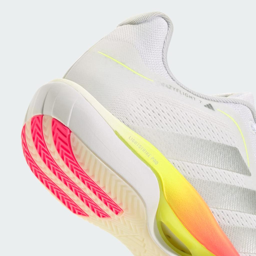 adidas CRAZYFLIGHT 7 KI7938 Women's Performance Sports Shoes Cloud White / Tech Grey Metallic / Solar Turbo