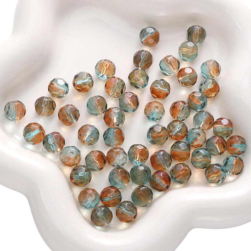 [10mm] Faceted Ball Beads Color Transparent Glass Beads Loose Spacer Beads For Jewelry Making Diy Bracelet Necklace Accessories