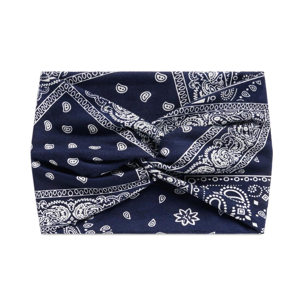 18Cm Print Cross Yoga Sports Headband Knotted Retro Cashew Wide Edge Tie Dye Headband Headscarf