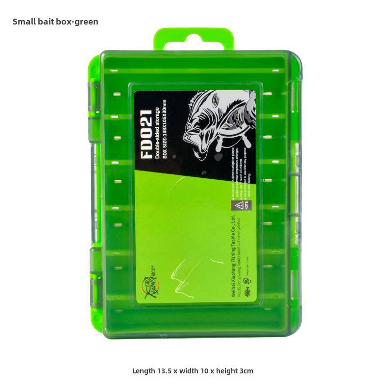 

Портативная двухслойная двухсторонняя водонепроницаемая коробка для хранения рыболовных приманок и небольших аксессуаров. Small зелёный