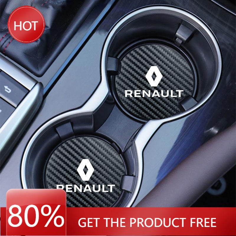 2026 Hot Pro Renault Kryty nábojů auta Uhlíkové vlákno Texturované Podtácky Z PU Kožené Polštářky Na Hrnek S Kůží Pro Renault Megane 2 3 4 Twingo Cl