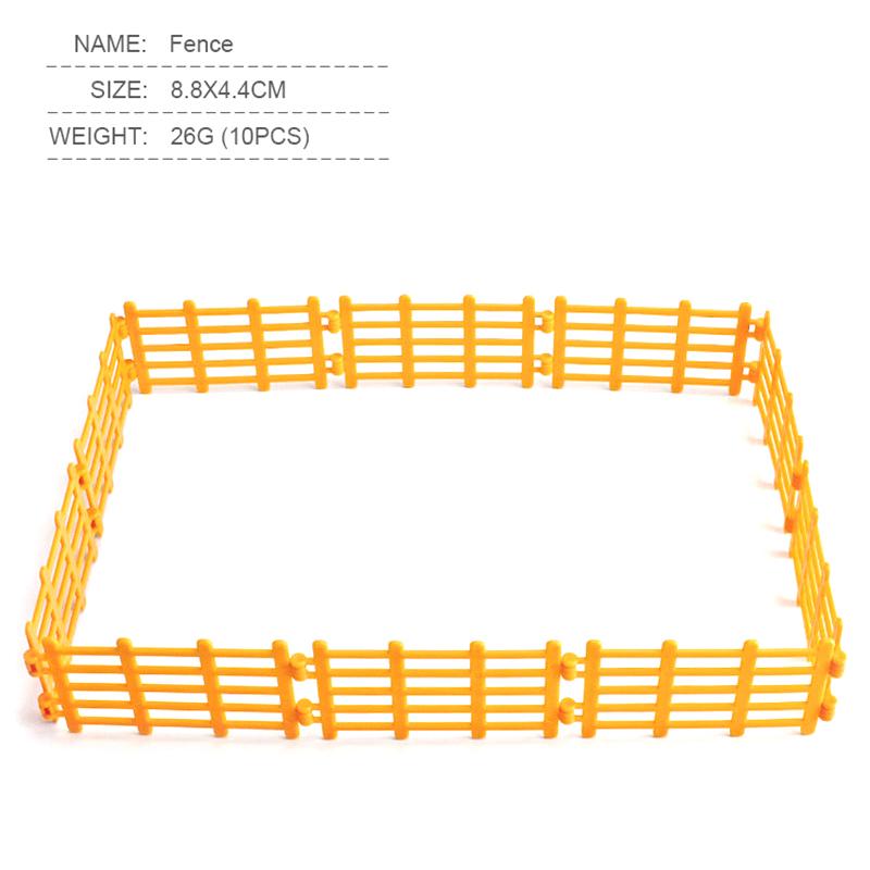 10Pc/Set Fence Decoration Model Simulation Farm Ranch Diy Sand Table Fence Accessories Static Trumpet Children Toy