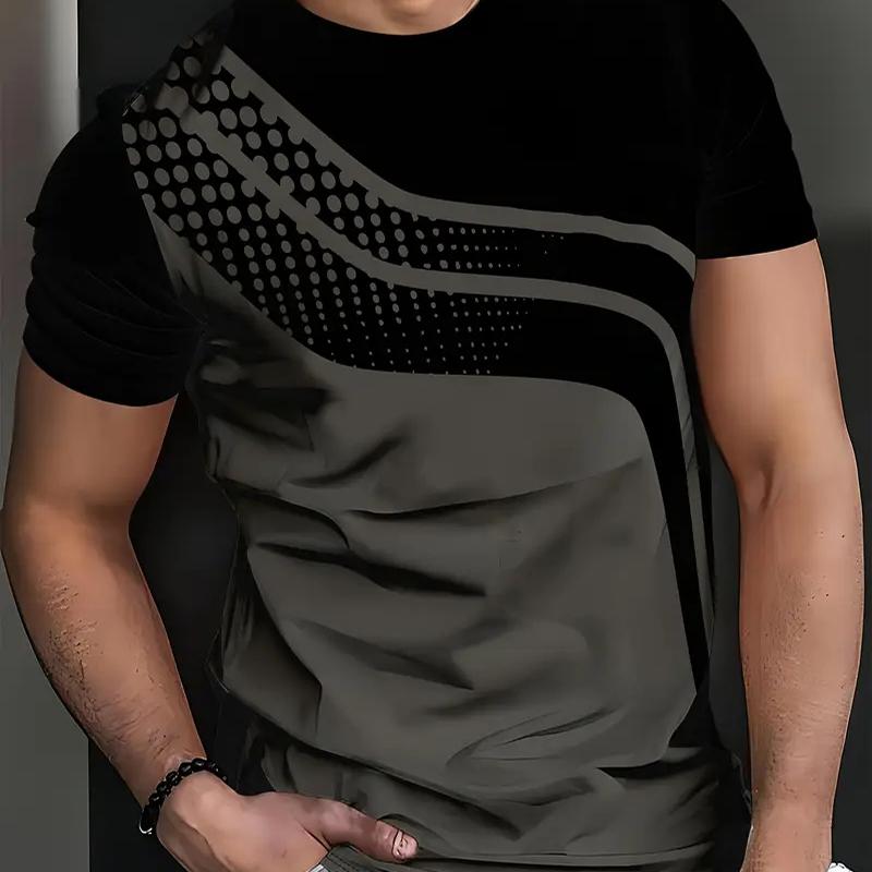 New Summer Men's Fashion T-shirt Personality Commercial Affairs Printed Men's T-shirt Top