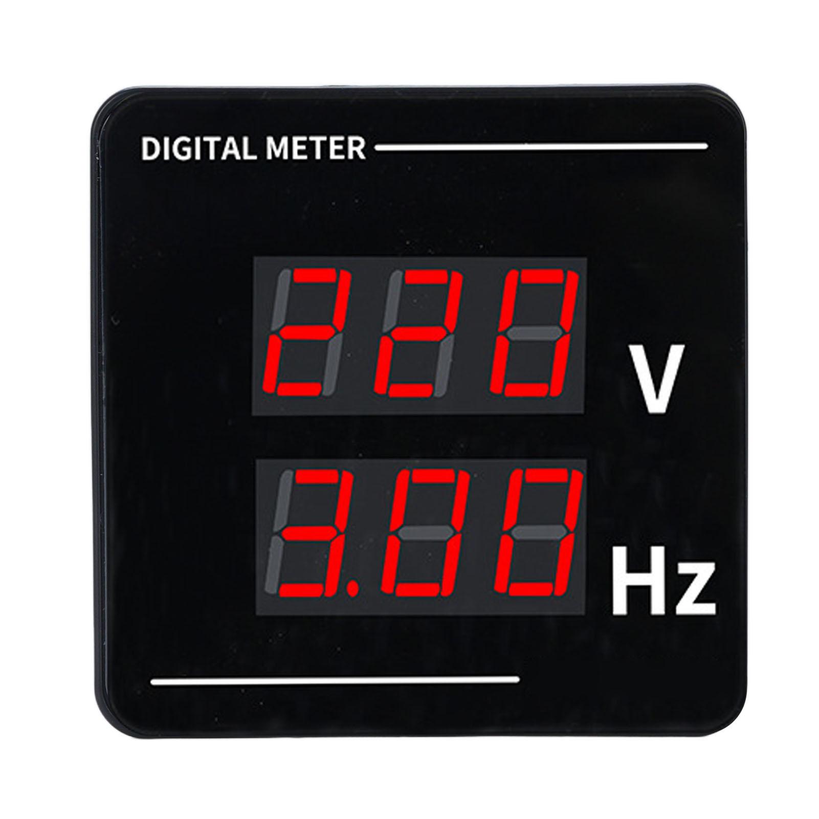 

Digital AC Voltmeter Frequency Meter Tester Gauge Panel Mounting LED Display 50 500V 10.0 99.9hz