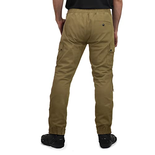 Komine Motorcycle Pants PK-753 Protective Cotton Jogger Pants Beige L