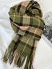 Winter Women Retro Knitted Scarf Headscarf Mujer Lady Men Sweet Preppy Plaid Print Tassel Scarve Foulard Wrap Shawl Korean New