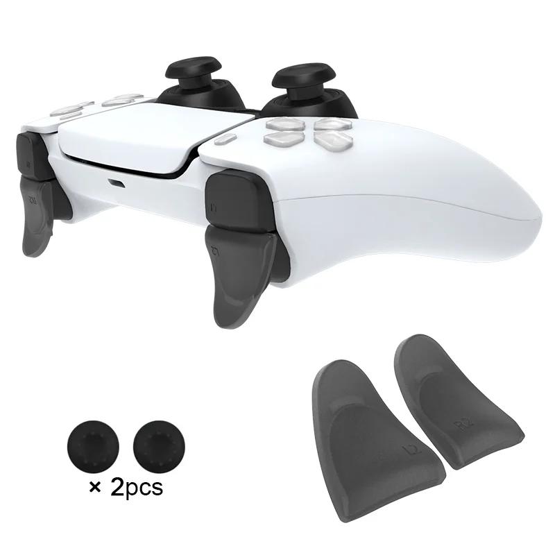 L2 R2 Trigger-Extender für PS5 Controller mit D-Pad-Tastenkappe Erweiterte Tasten Benutzerdefinierte Gamepad-Zubehörteile 2PCS Buttons Only white
