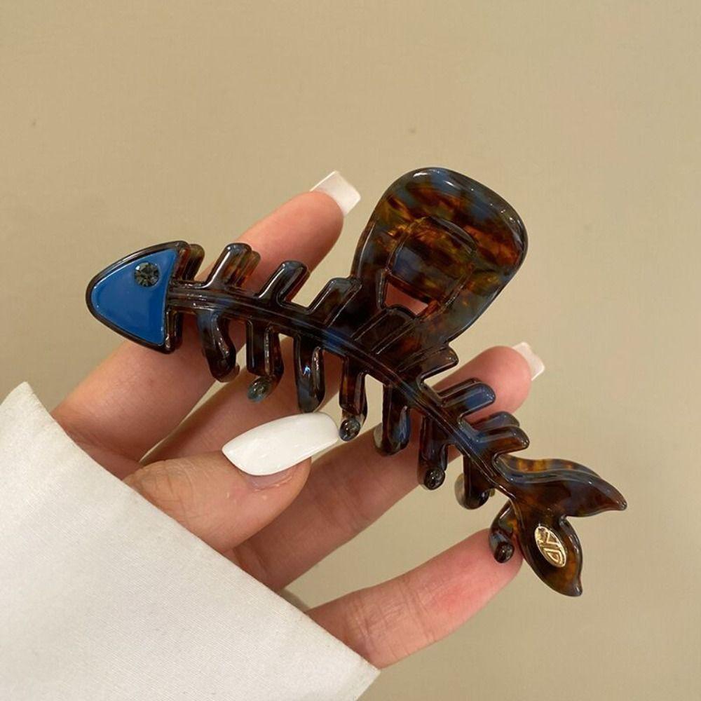 Large Animals Hair Clip Hairpin Fish Grab Clip Cute Fish Bone Shaped Hair Claw  Female