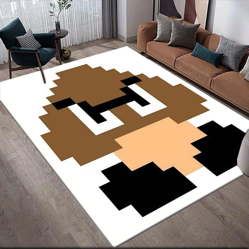 Goomba Flannel Printed Carpet, Home Sofa Decoration for Living Room & Bedroom, Non‑Slip Play Flannel Floor Mat for Game Room