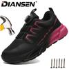 Women Work Shoes Steel Toe Boots Wear-Resisting Anti-Drop Work Sneakers Slip Resistant Light Weight Construction Safety Shoes