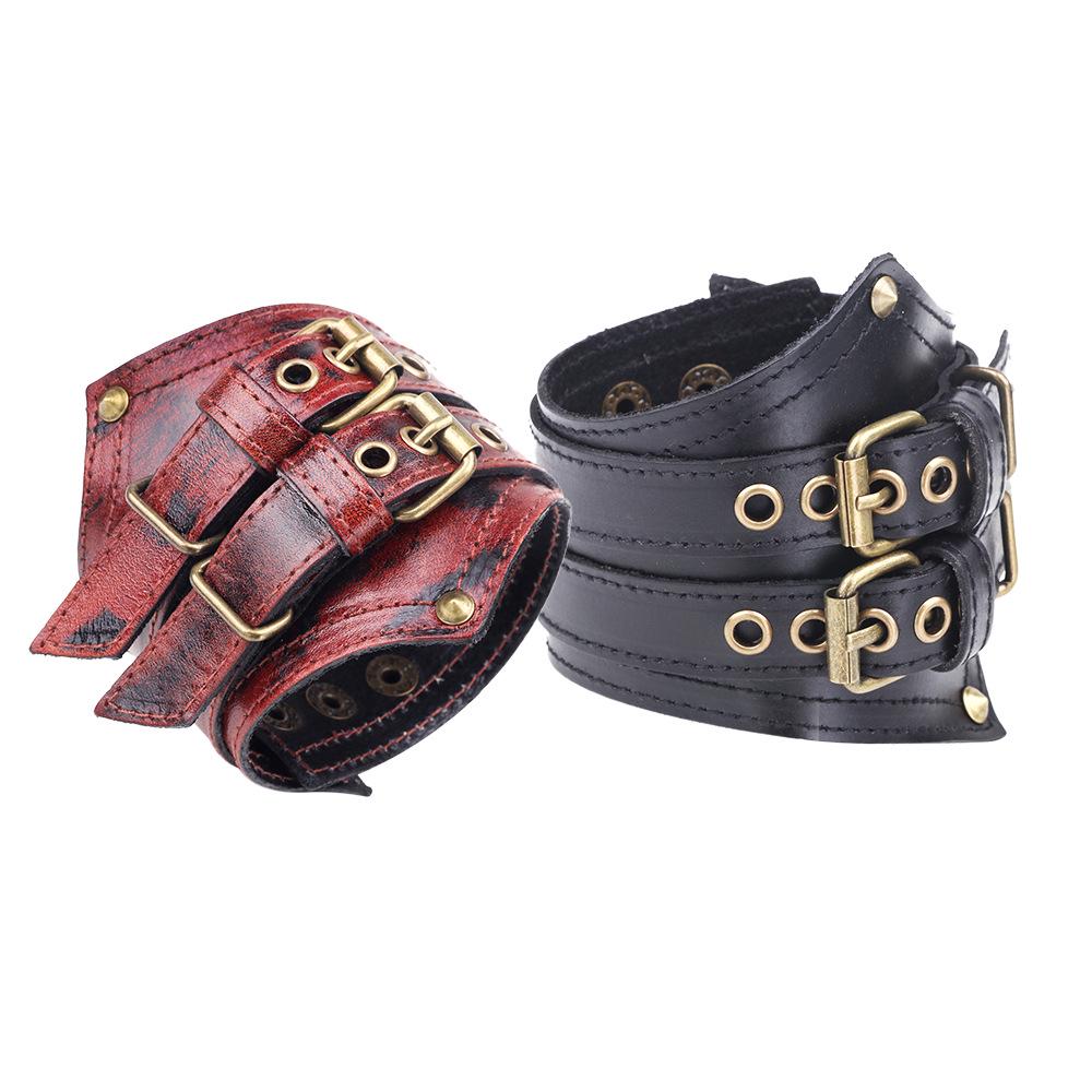 Men's Retro Cowhide Leather Bracelet - Wide, Versatile, High-End Design