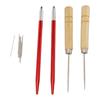 2pcs Doll Hair Rooting Holders with 10pcs 0.6mm Needle DIY Doll Hair Reroot Making Tool with Awl