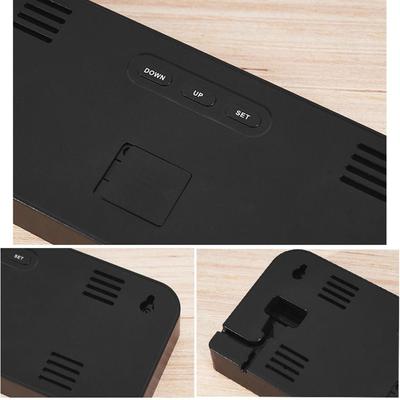 Wall-mounted Electronic Wall Clock Multi-functional Temperature Digital LED Clocks 12/24H DST Display Table Clock for Bedroom