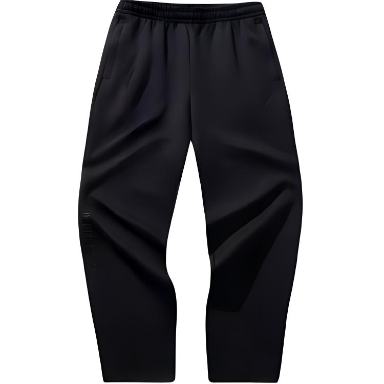 Anta Casual Simple Solid Color Straight Leg Knitted Sports Pants Men bottoms Black 152441313-2