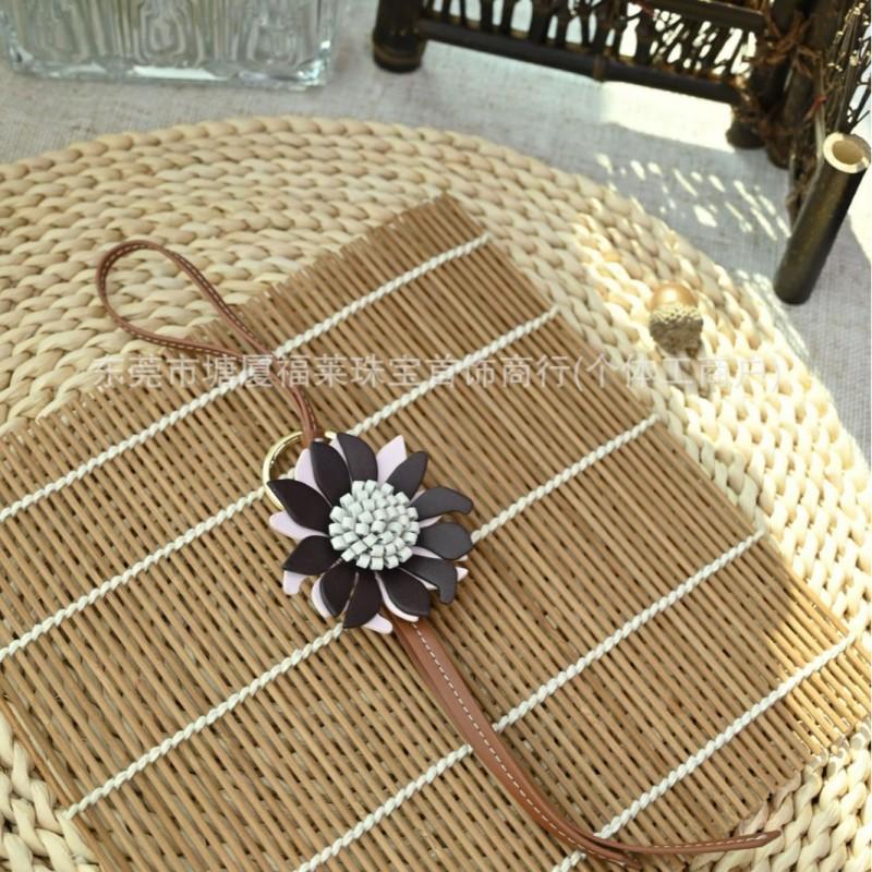 Sunflower Leather Bag Charm Floral Garden Ornament Handbag Decoration