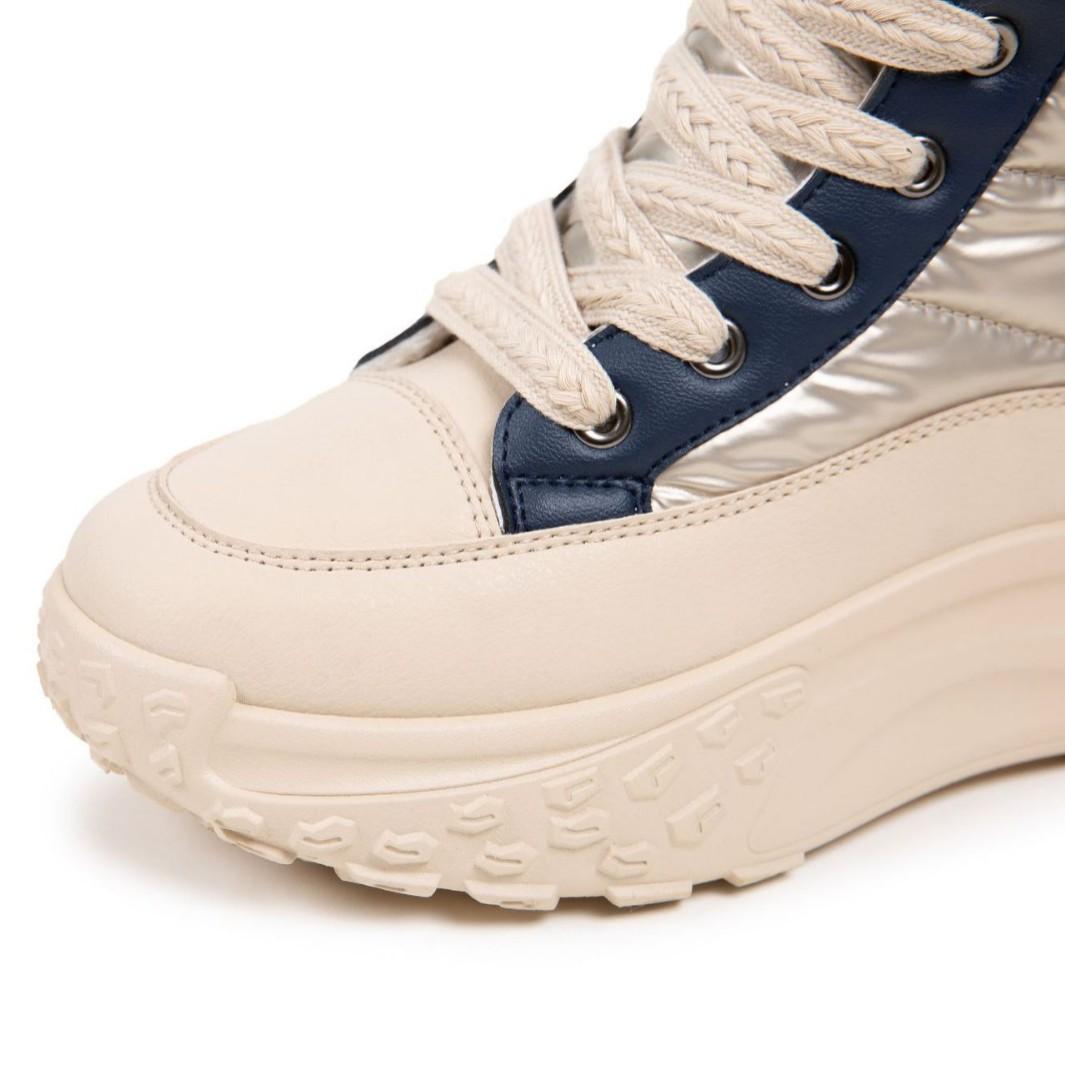 

[Customized] Winter high-top thick-soled snow boots, piled and thickened non-slip cotton shoes, heightened and warm women s dad shoes 35 хаки