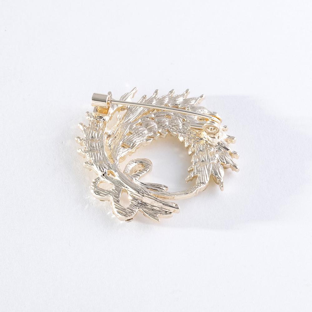 Pinkdudu Módní růžová kamínková brož s pšenicí Romantická kreativní zirkonová mašle Brožové špendlíky pro ženy Šperky PD1309