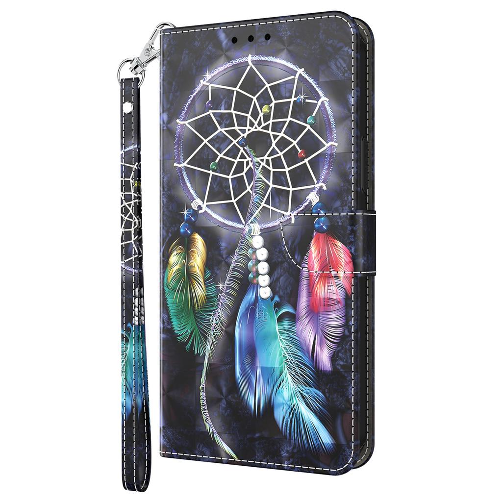 For iPhone 16 Case Stand Pattern Printing Leather Phone Cover
