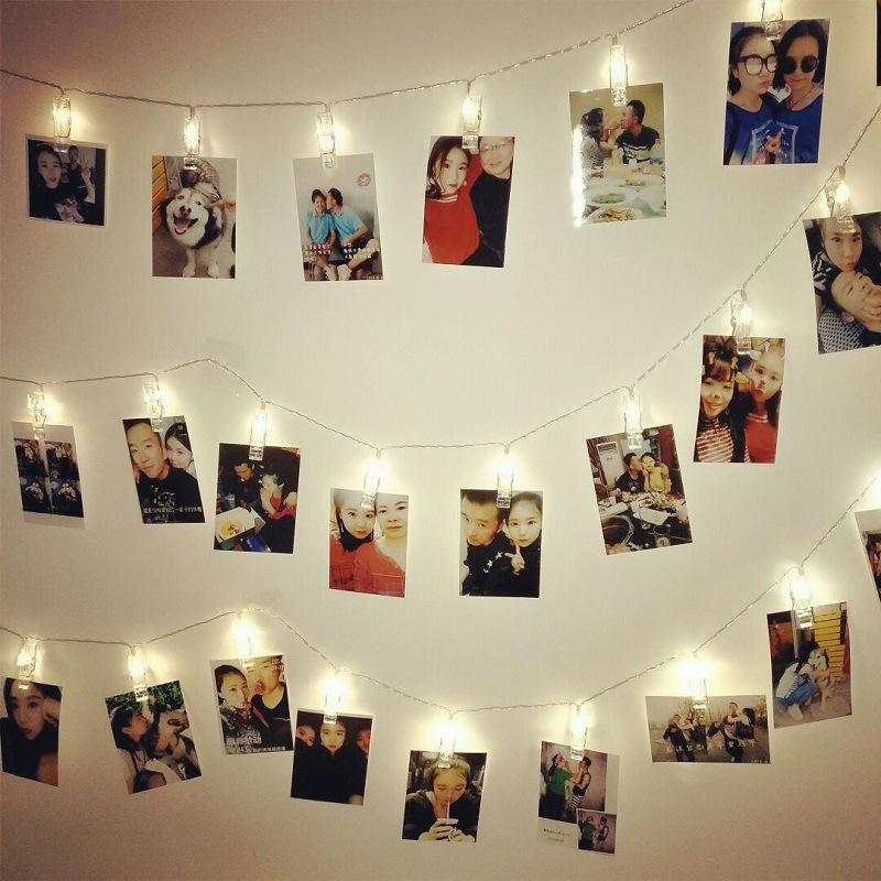 LED Photo Wall Clips Battery & USB String Lights for Holiday & Dorm Decor