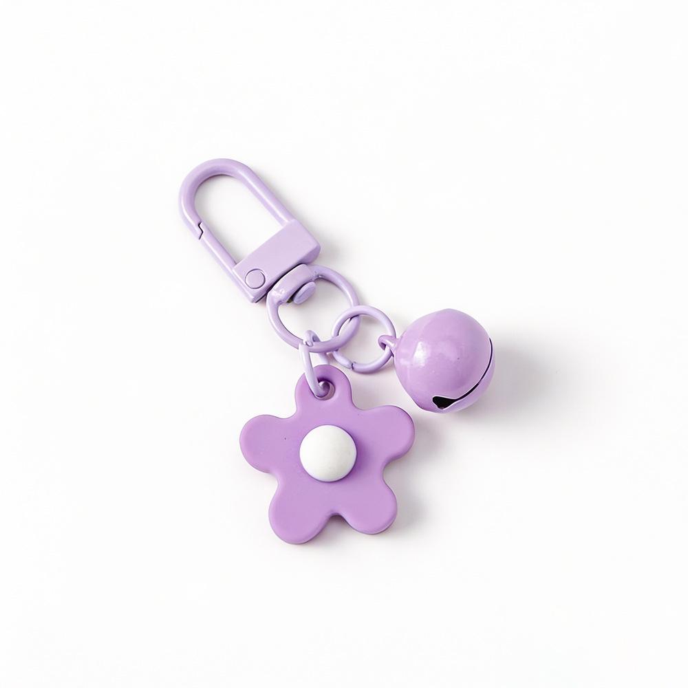 Colorful Enamel Flower Bell Keychain - Candy Color Keyring Jewelry DIY Pendant