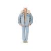 Levis FW22 Casual Solid Color Lamb Wool Collar Loose Denim Jacket Women Jackets Blue A3484-0000