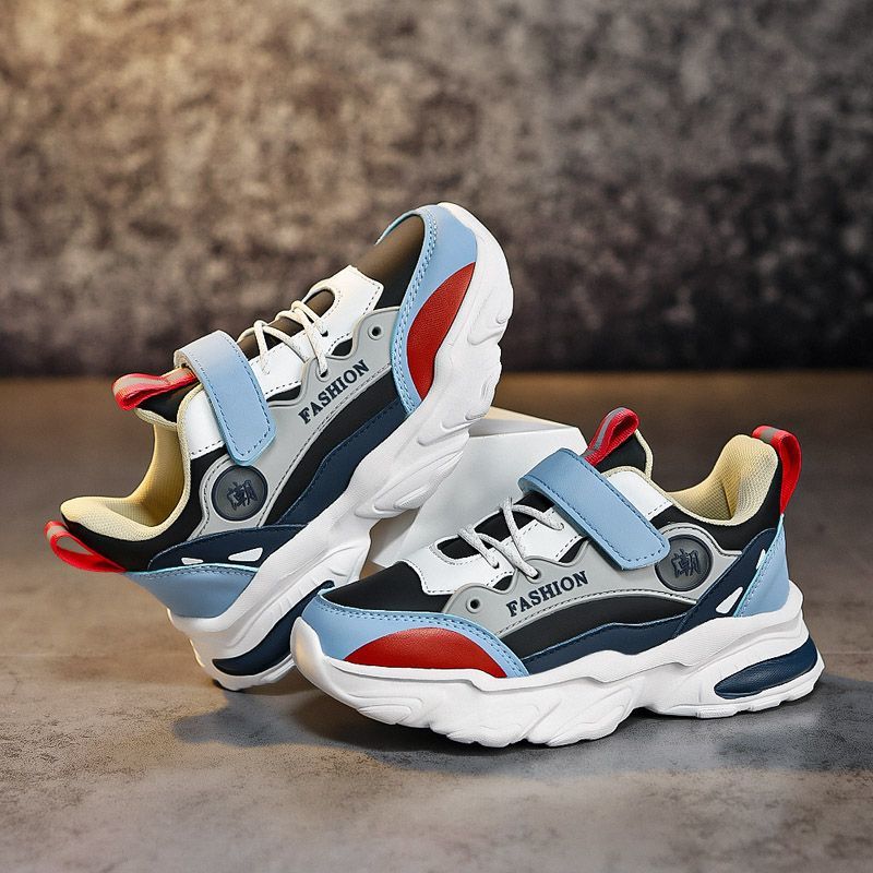 Boys shoes 2025 new spring and autumn student shoes medium and large children's autumn children's shoes leather surface non-slip waterproof sports s