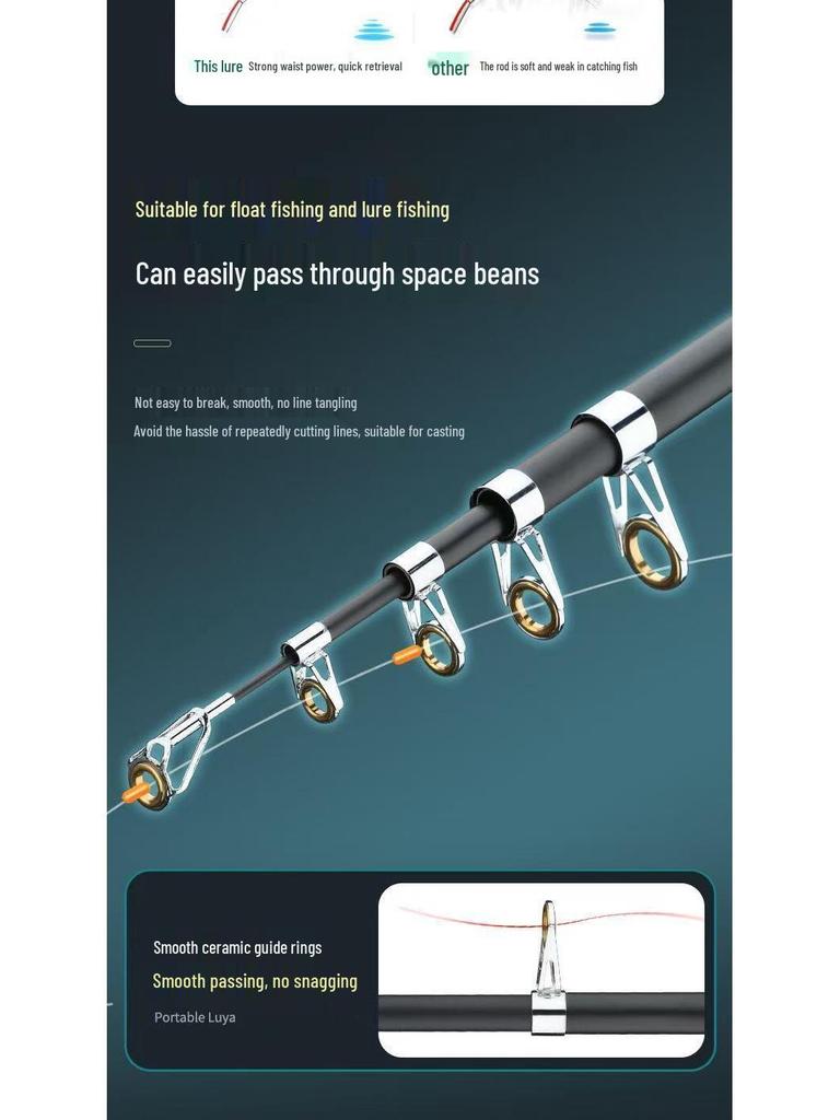 Portable Carbon Fiber Telescopic Mini Lure Rod & Baitcasting Reel Set for Long Cast