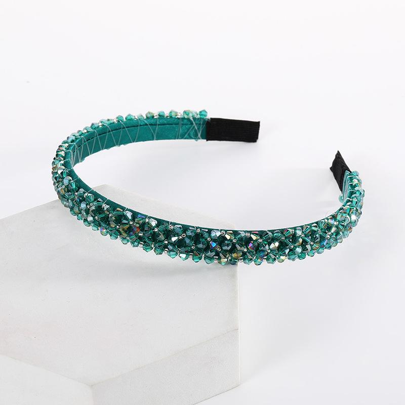 Handmade Beaded Headband Thin Cross Colorful Bead Braided Hairband Hair Rope Women Hair Accessories