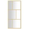 Walk In Shower Enclosure with Tempered Clear Glass and Gold Finish 90 X 195 Cm